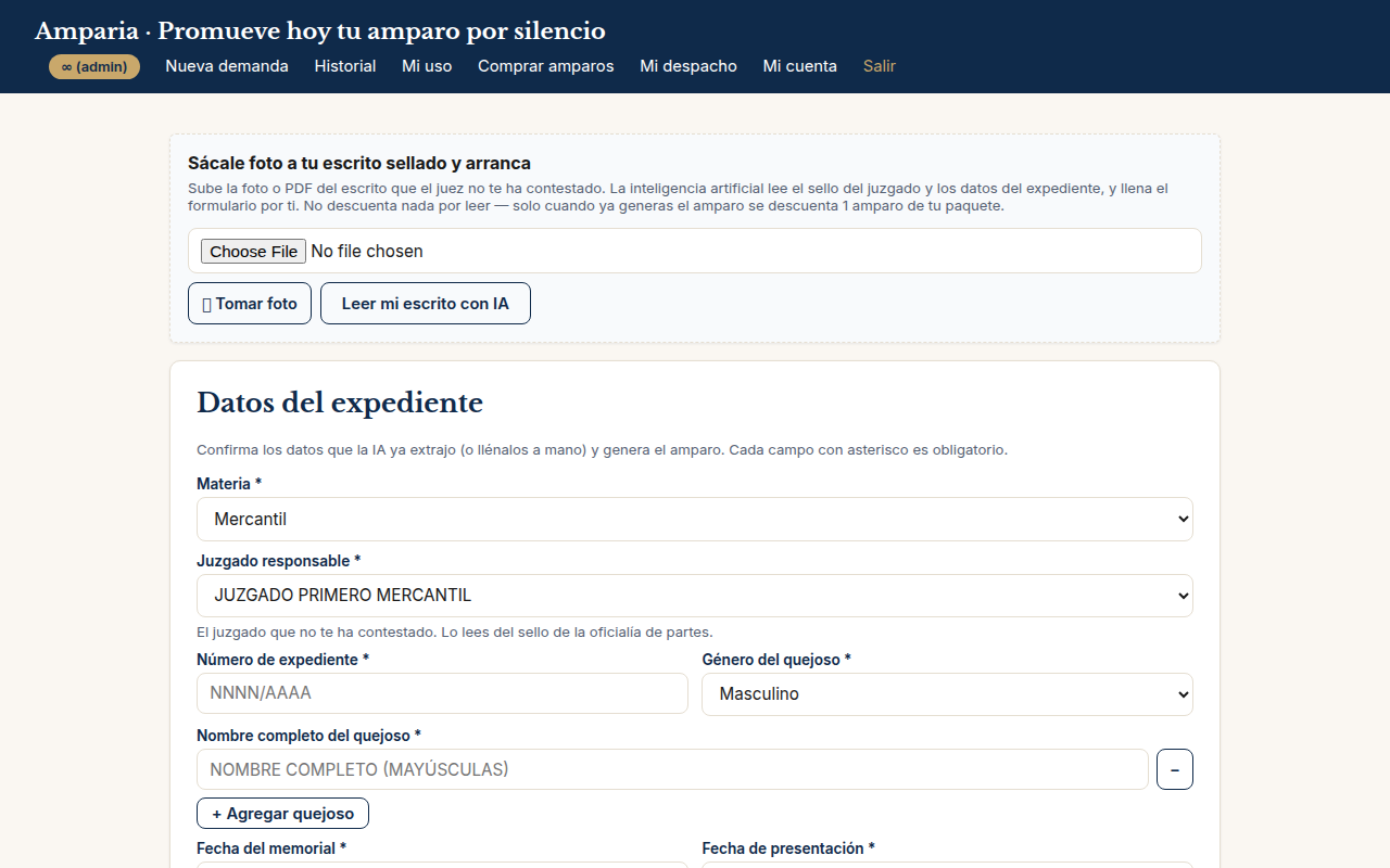 Sube el escrito sellado